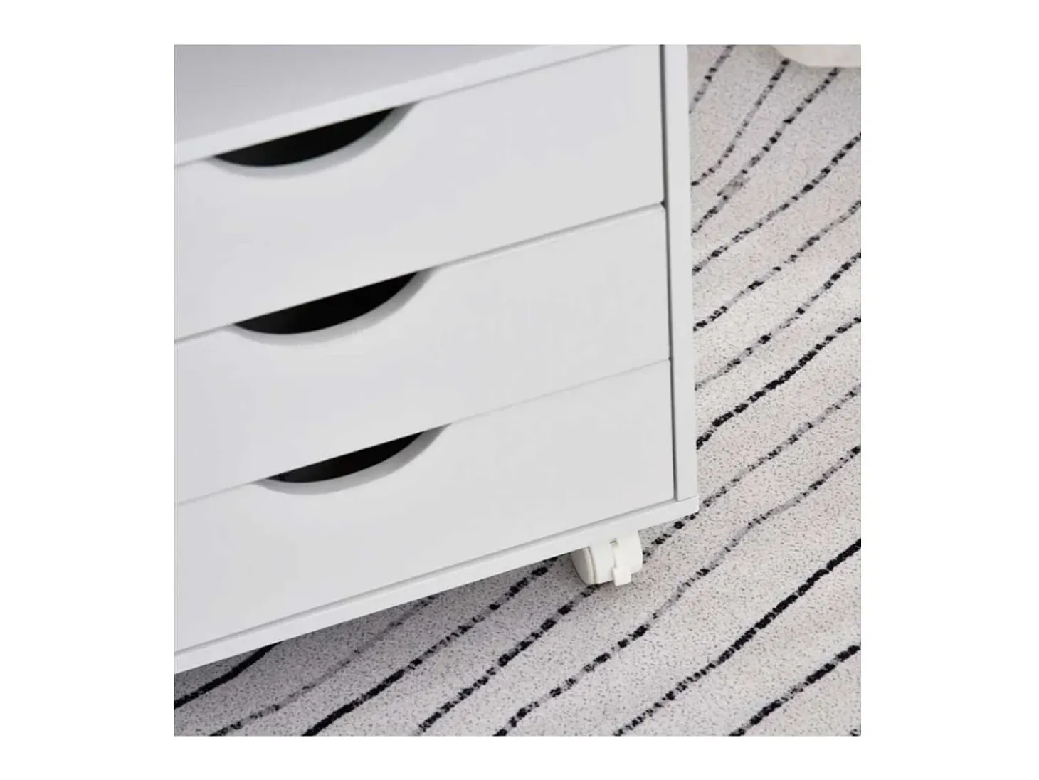 Mueble auxiliar Vinsetto 3 cajones + 4 estantes + ruedas blanco 83x40x30 cm