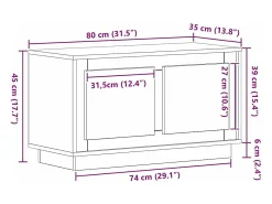 Mueble Bajo para TV Madera vieja 80 x 35 x 45 cm