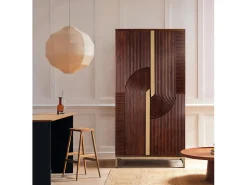 Mueble bar en madera de mango y metal 179 cm alto