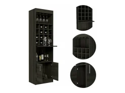 Mueble Bar kava espresso en melamina con Estante para Copas y Gabinete Inferior , 180.6 cm X 51 cm X 34 cm , Multicolor