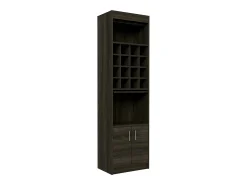 Mueble Bar kava espresso en melamina con Estante para Copas y Gabinete Inferior , 180.6 cm X 51 cm X 34 cm , Multicolor