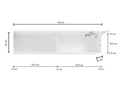 Mueble colgante salón 180cm con 2 compartimentos puerta abatible gris Nota Arriba