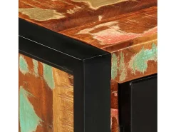 Mueble consola madera maciza reciclada multicolor 90x35x75 cm