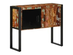 Mueble consola madera maciza reciclada multicolor 90x35x75 cm