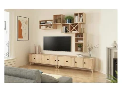 Mueble de almacenamiento de pino macizo Dinamic con estante