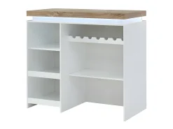 Mueble de bar luminosos - MDF lacado blanco - LEDs - Blanco y roble. HALO II