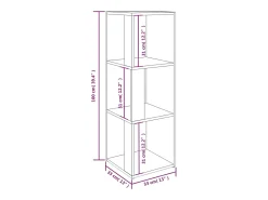 Mueble de esquina madera ingeniería gris hormigón 33x33x100 cm