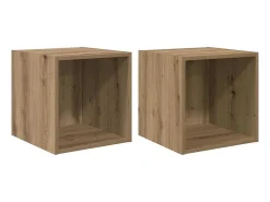 Mueble de pared con estante 2 piezas roble artesanal 37 x 37 x 37 cm