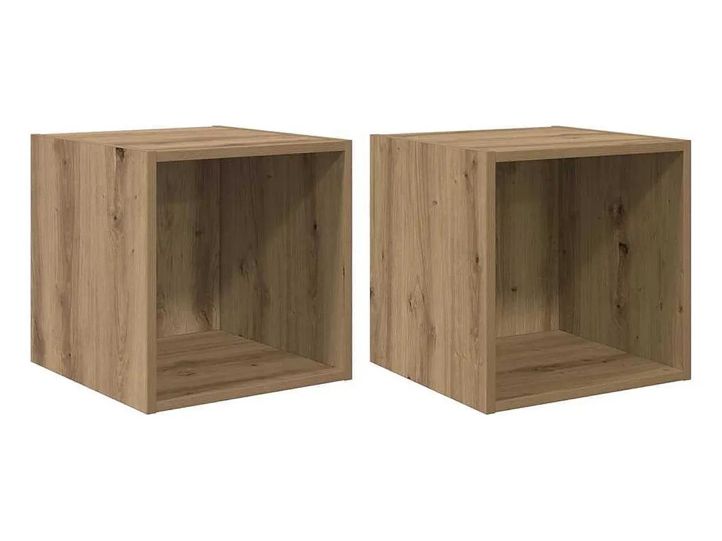 Mueble de pared con estante 2 piezas roble artesanal 37 x 37 x 37 cm