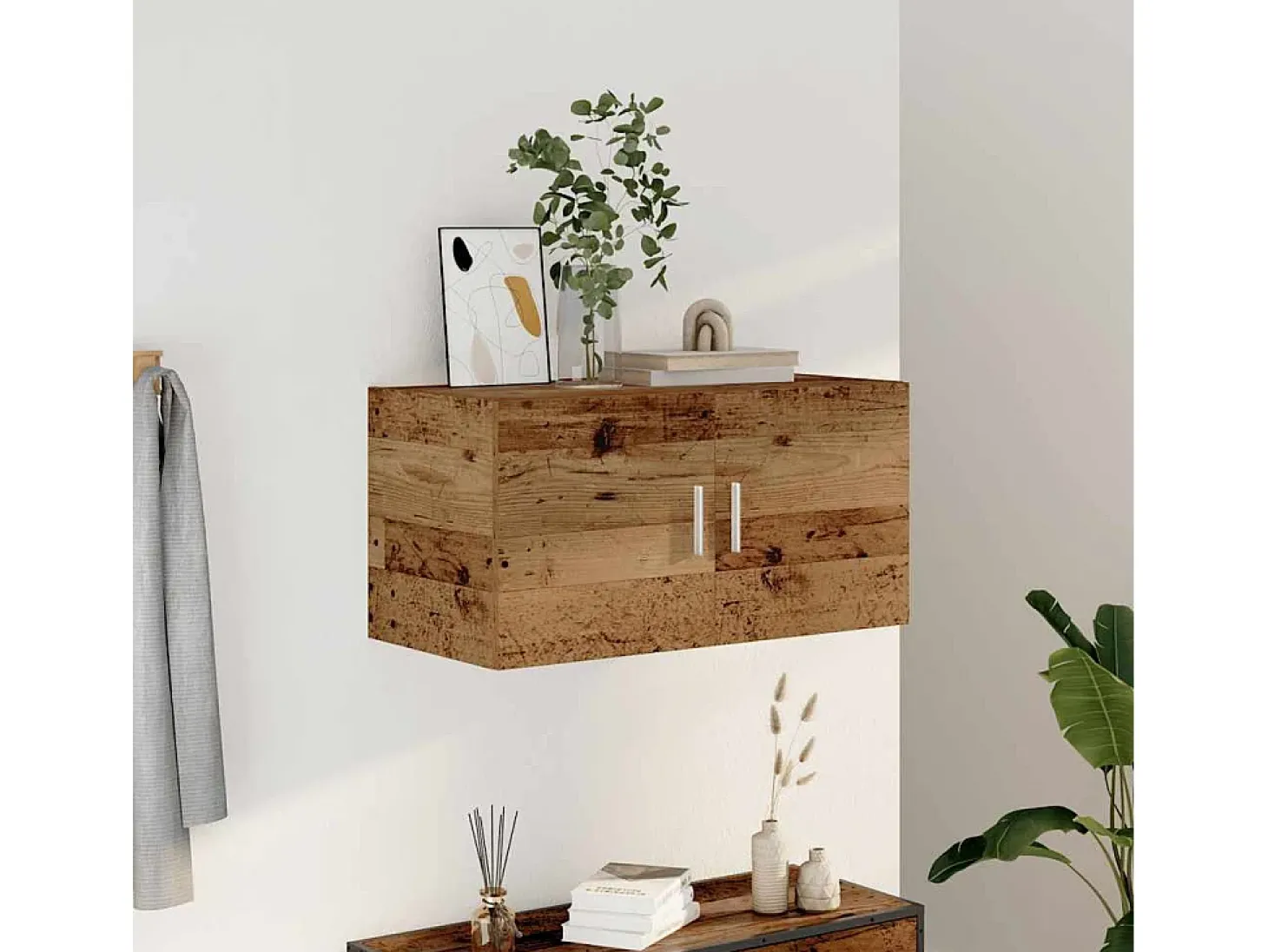 Mueble de pared madera vieja 80x39x40 cm madera de ingeniería