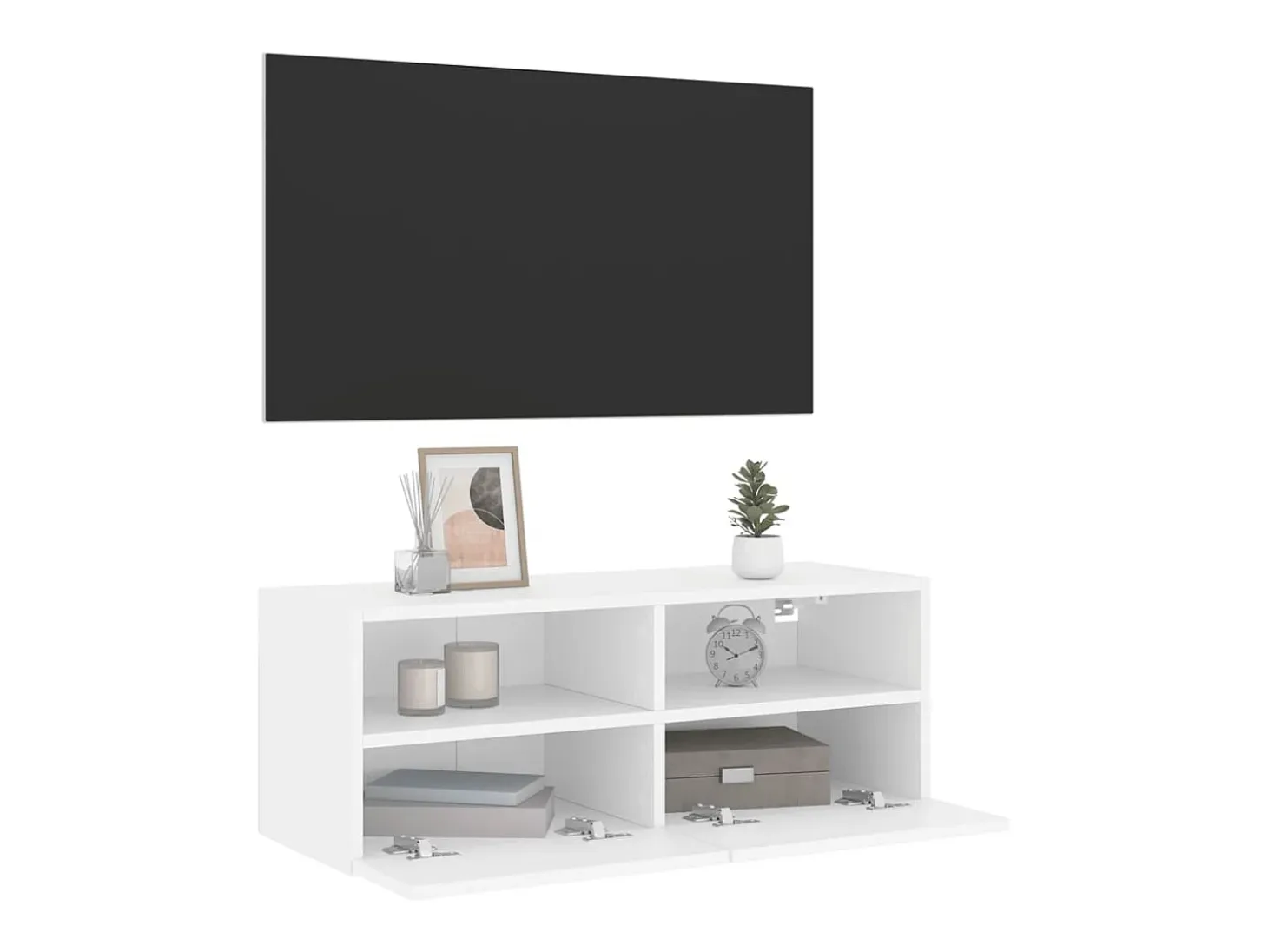 Mueble de pared para TV madera de ingeniería blanco 80x30x30 cm