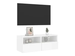 Mueble de pared para TV madera de ingeniería blanco 80x30x30 cm