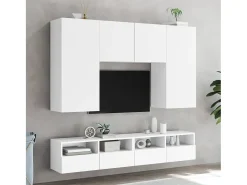 Mueble de pared para TV madera de ingeniería blanco 80x30x30 cm