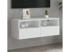 Mueble de pared para TV madera de ingeniería blanco 80x30x30 cm