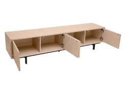 Mueble de televisión acabado en madera de roble y metal negro L200 cm MANNY