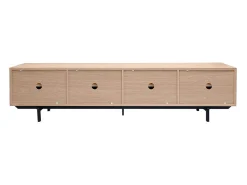 Mueble de televisión acabado en madera de roble y metal negro L200 cm MANNY