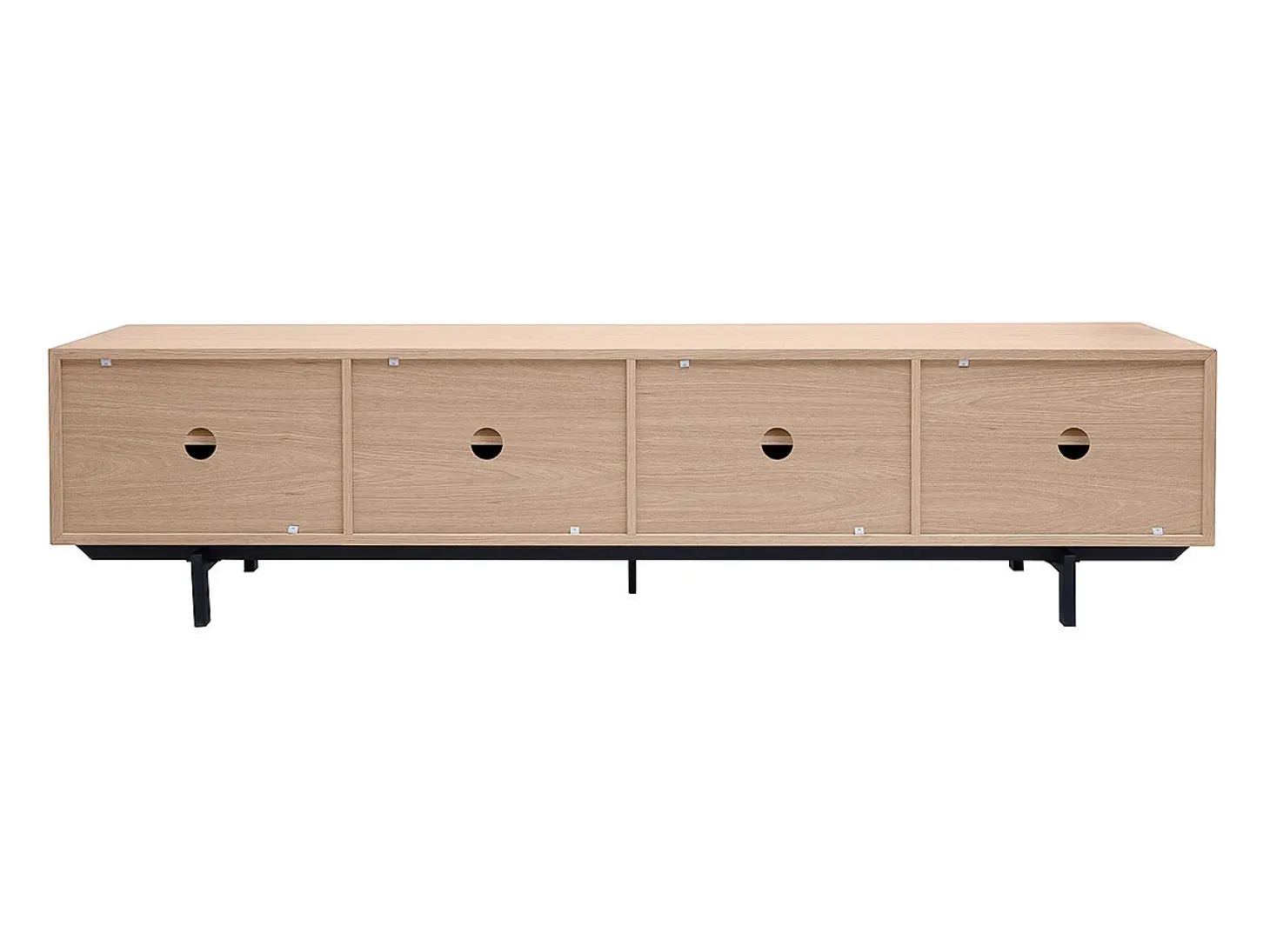 Mueble de televisión acabado en madera de roble y metal negro L200 cm MANNY