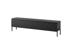 Mueble de TV - 175 cm - negro con patas negras - BEMMI