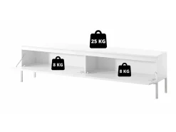Mueble de TV - 175 cm - negro con patas negras - BEMMI