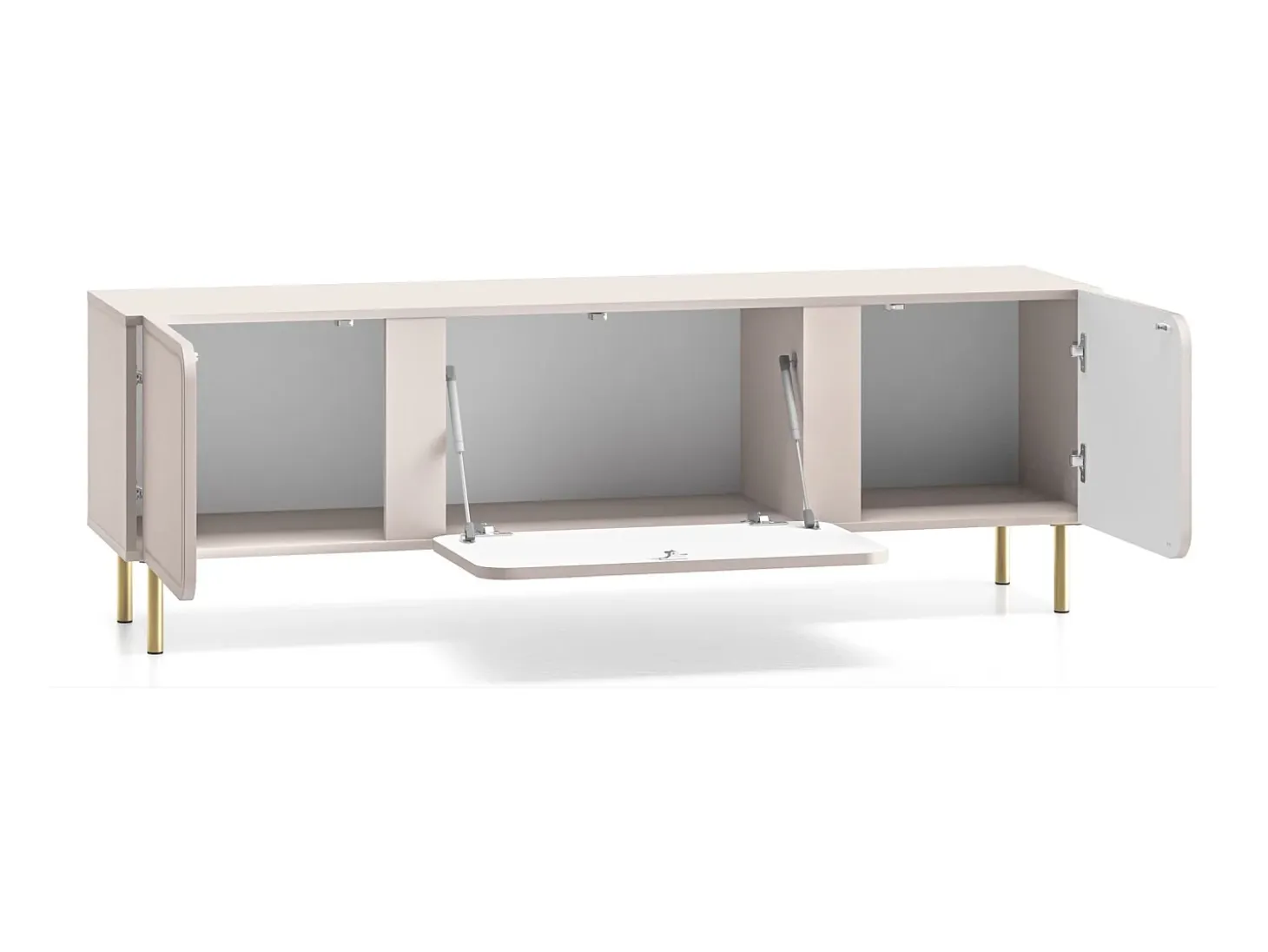 Mueble de TV 2 puertas con abatible – beige cachemira – 160 cm – LOPPA