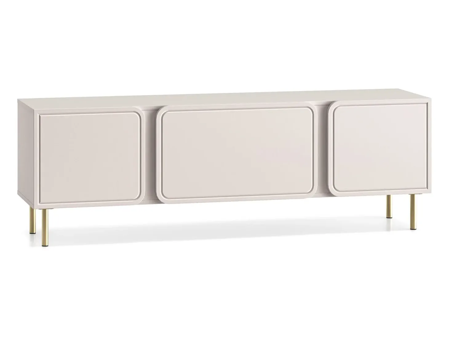 Mueble de TV 2 puertas con abatible – beige cachemira – 160 cm – LOPPA