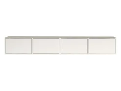 Mueble de TV colgante con 4 puertas abatibles – 200 cm – blanco – FRAMME