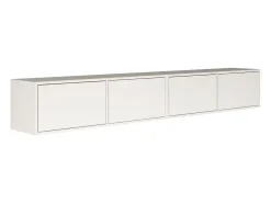 Mueble de TV colgante con 4 puertas abatibles – 200 cm – blanco – FRAMME