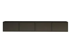 Mueble de TV colgante con 4 puertas abatibles – 200 cm – negro – FRAMME