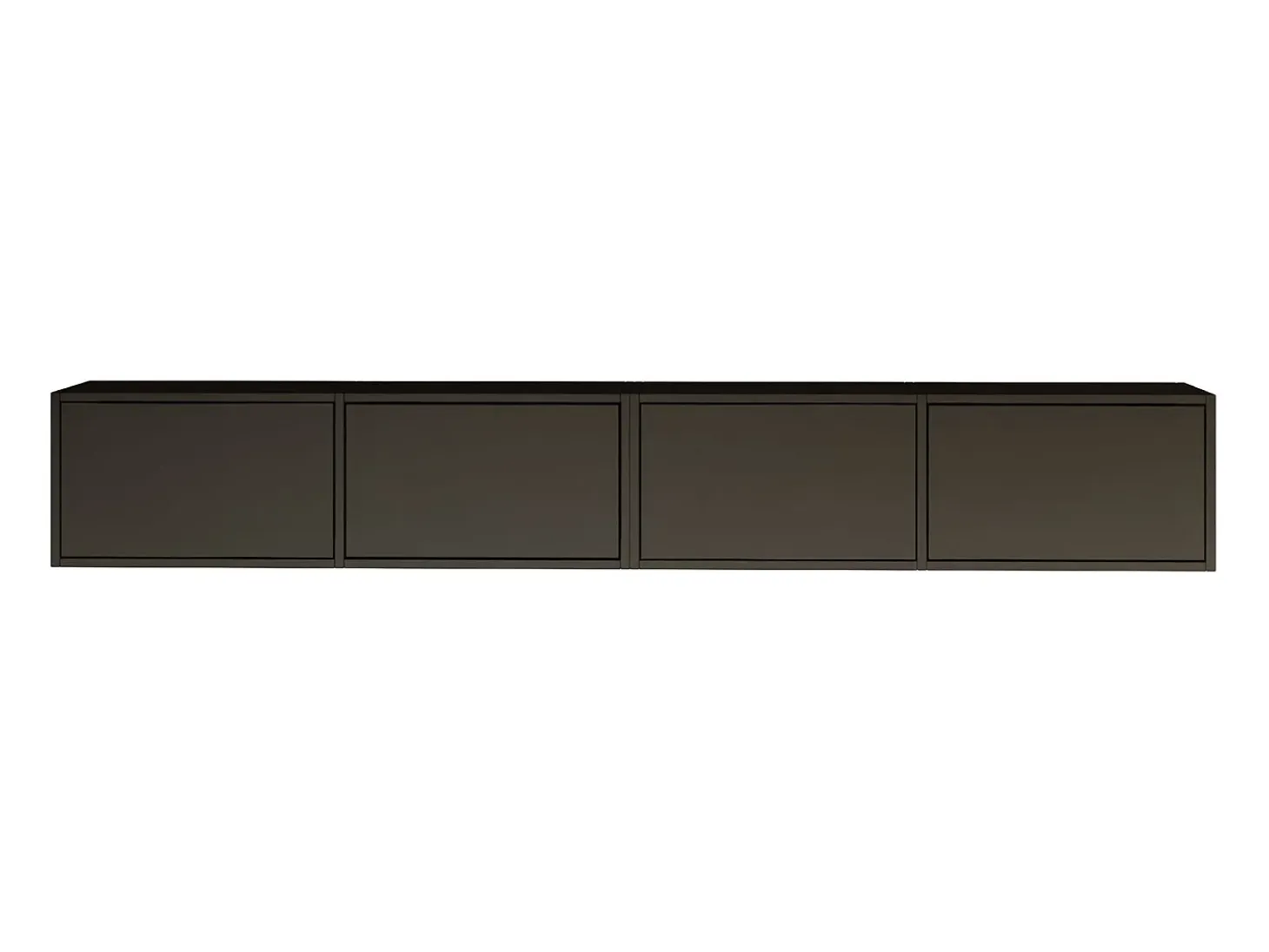 Mueble de TV colgante con 4 puertas abatibles – 200 cm – negro – FRAMME