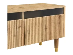Mueble de TV con 4 cajones - Mueble de TV con iluminación LED y 5 patas de madera - madera - para salón