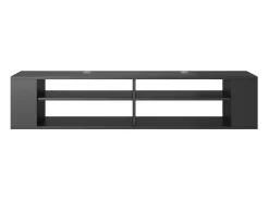 Mueble de TV con 4 compartimentos - Negro - 140 cm - WALL