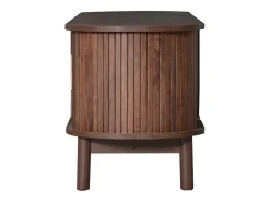 Mueble de TV con 2 puertas correderas - Mueble de TV marrón con puertas huecas abatibles - para televisores de hasta 65