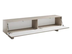 Mueble de TV con 2 puertas, 180 cm, en MDF - Beige - LUDIMA