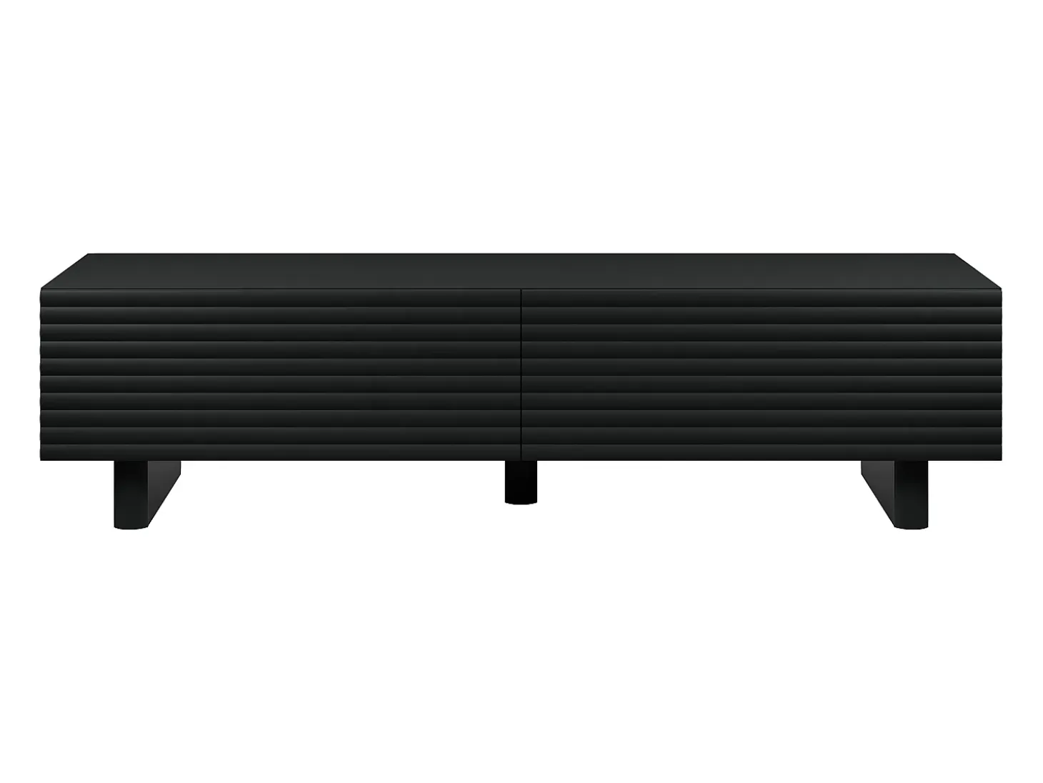 Mueble de TV con 2 puertas, 180 cm, en MDF - Negro - LUDIMA