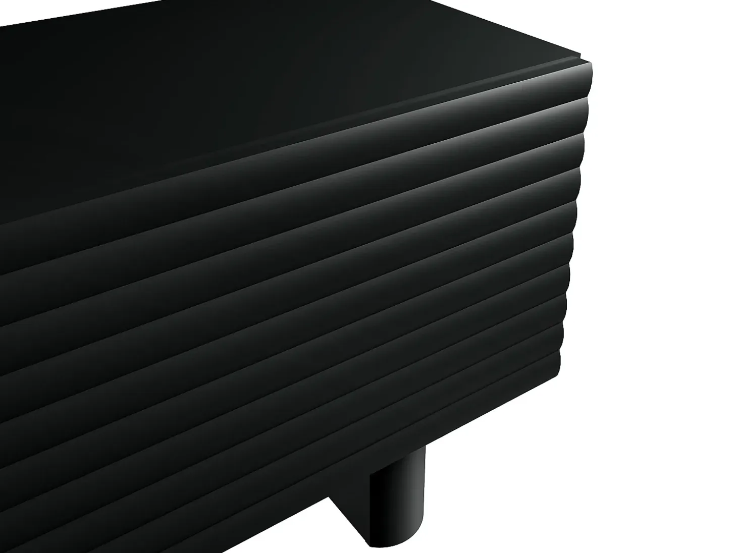 Mueble de TV con 2 puertas, 180 cm, en MDF - Negro - LUDIMA