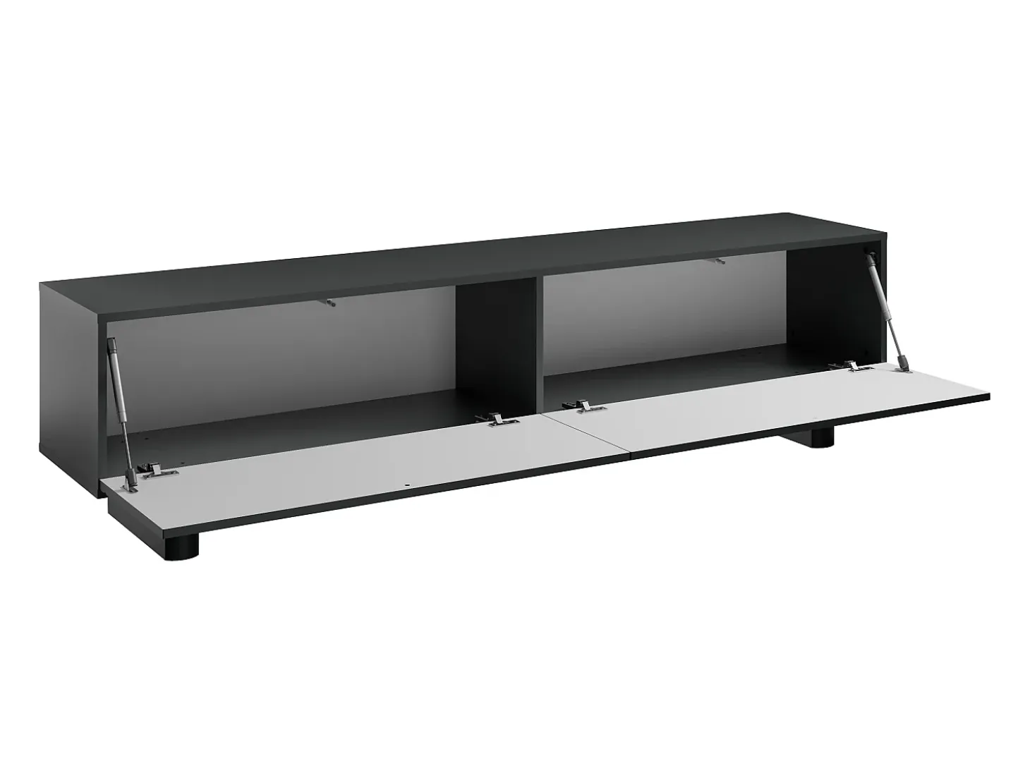 Mueble de TV con 2 puertas, 180 cm, en MDF - Negro - LUDIMA