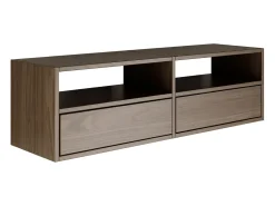 Mueble de TV con 2 puertas y estantes – acabado nogal – 100 cm – FRAMME