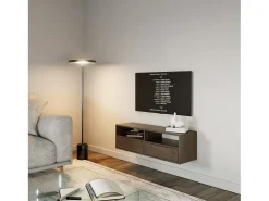 Mueble de TV con 2 puertas y estantes – acabado nogal – 100 cm – FRAMME