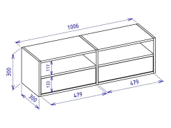 Mueble de TV con 2 puertas y estantes – acabado nogal – 100 cm – FRAMME