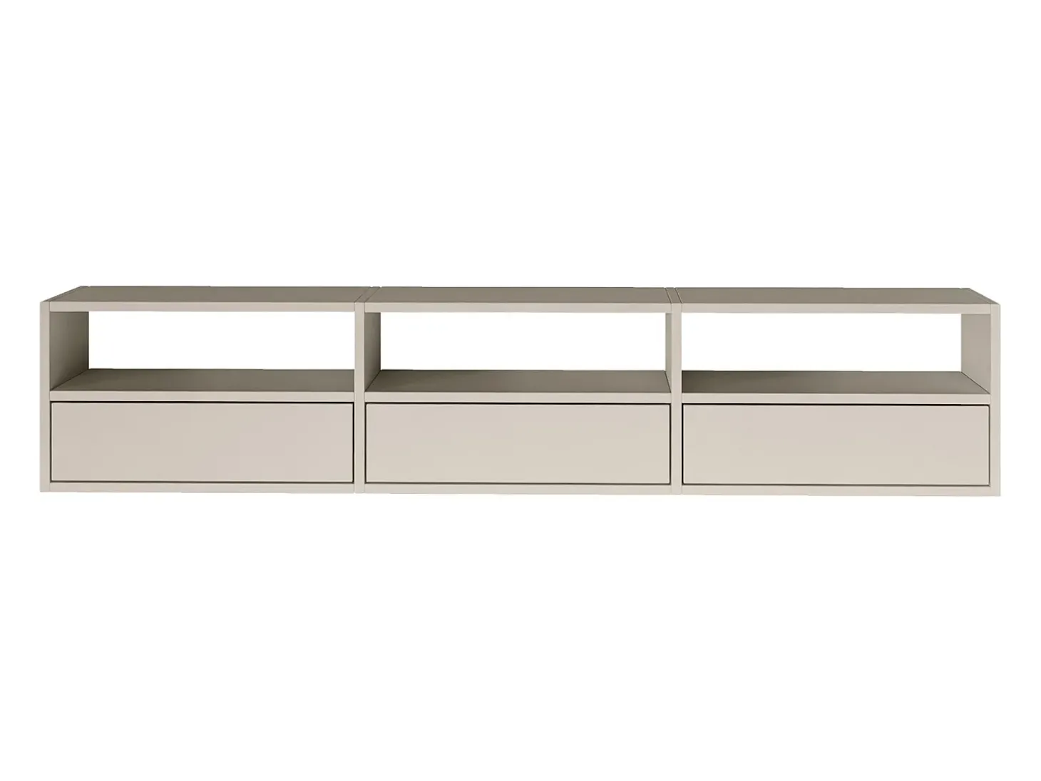 Mueble de TV con 3 puertas y estantes – gris cachemira – 150 cm – FRAMME
