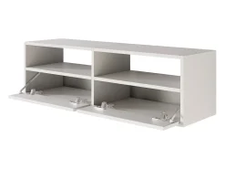 Mueble de TV con 2 puertas y estantes – blanco – 100 cm – FRAMME