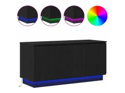 Mueble de TV con LED Roble negro 100 x 38 x 49 cm