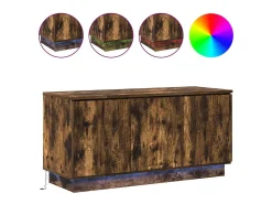 Mueble de TV con LED Roble ahumado 100 x 38 x 49 cm