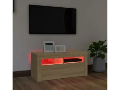 Mueble de TV con luces LED roble Sonoma 90x35x40 cm ES90090
