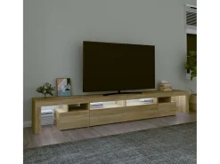 Mueble de TV con luces LED roble Sonoma 260x36,5x40 cm