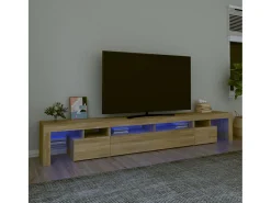 Mueble de TV con luces LED roble Sonoma 260x36,5x40 cm
