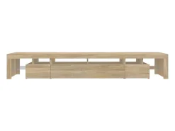 Mueble de TV con luces LED roble Sonoma 260x36,5x40 cm