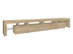 Mueble de TV con luces LED roble Sonoma 260x36,5x40 cm