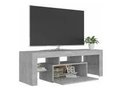 Mueble de TV con luces LED gris hormigón 120x35x40 cm