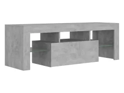 Mueble de TV con luces LED gris hormigón 120x35x40 cm